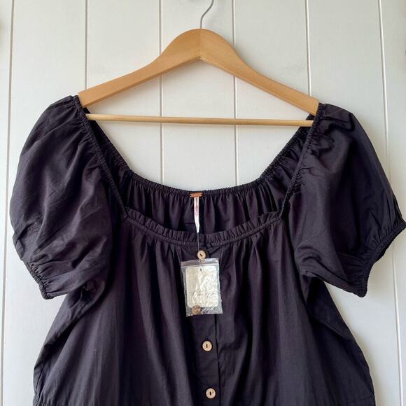 Free People romper cotton one piece jumpsuit onesie pleated - Picture 6 of 7